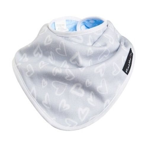 Mum 2 Mum Bamboo Bandana Bib - Grey Hearts