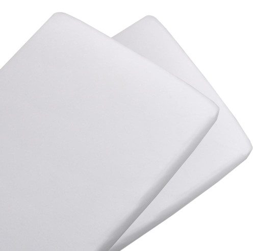 Living Textiles Jersey Cradle/Co-Sleeper Fitted Sheets - White (2pk)