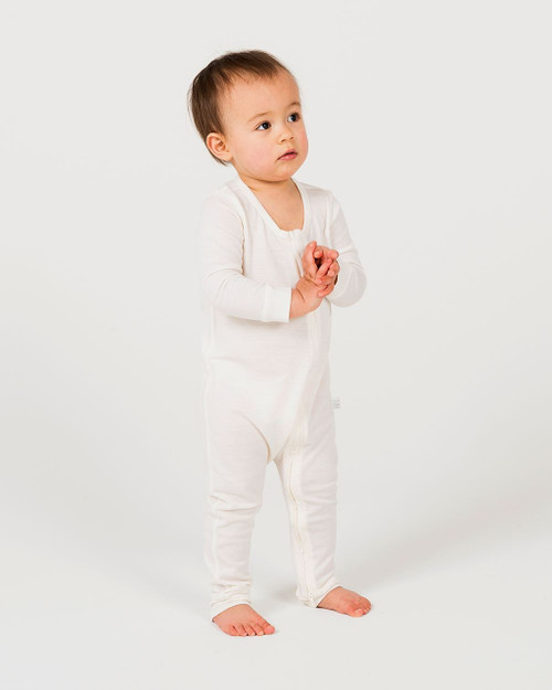 Babu Merino All In One Footless Onesie - Cream