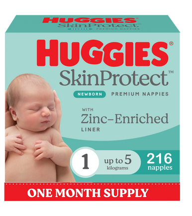 Huggies Skin Protect Nappies Size Newborn 216s