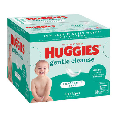 Huggies Mega Fragrance free Baby Wipes 400 pack