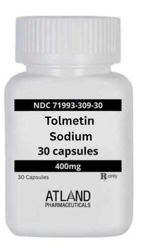 Tolmetin Sodium 400mg Capsules 30ct (NDC 71993-0309-30)