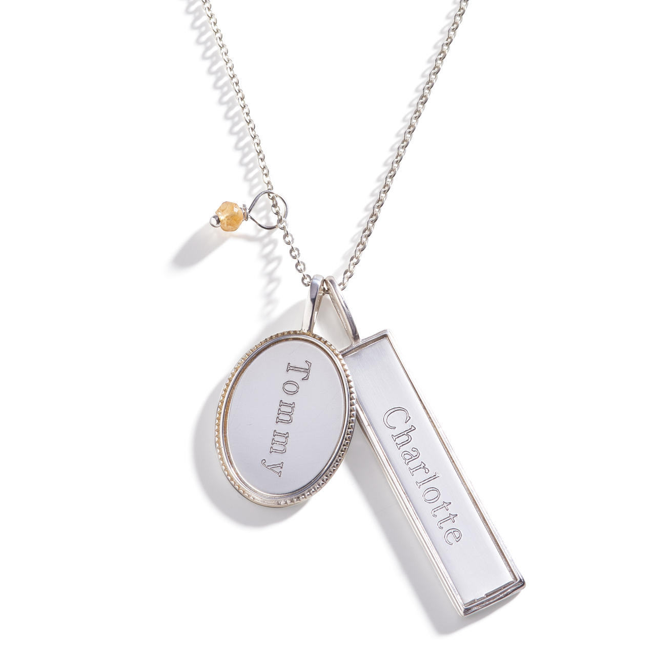 Oval Monogram Necklace | Personalized 