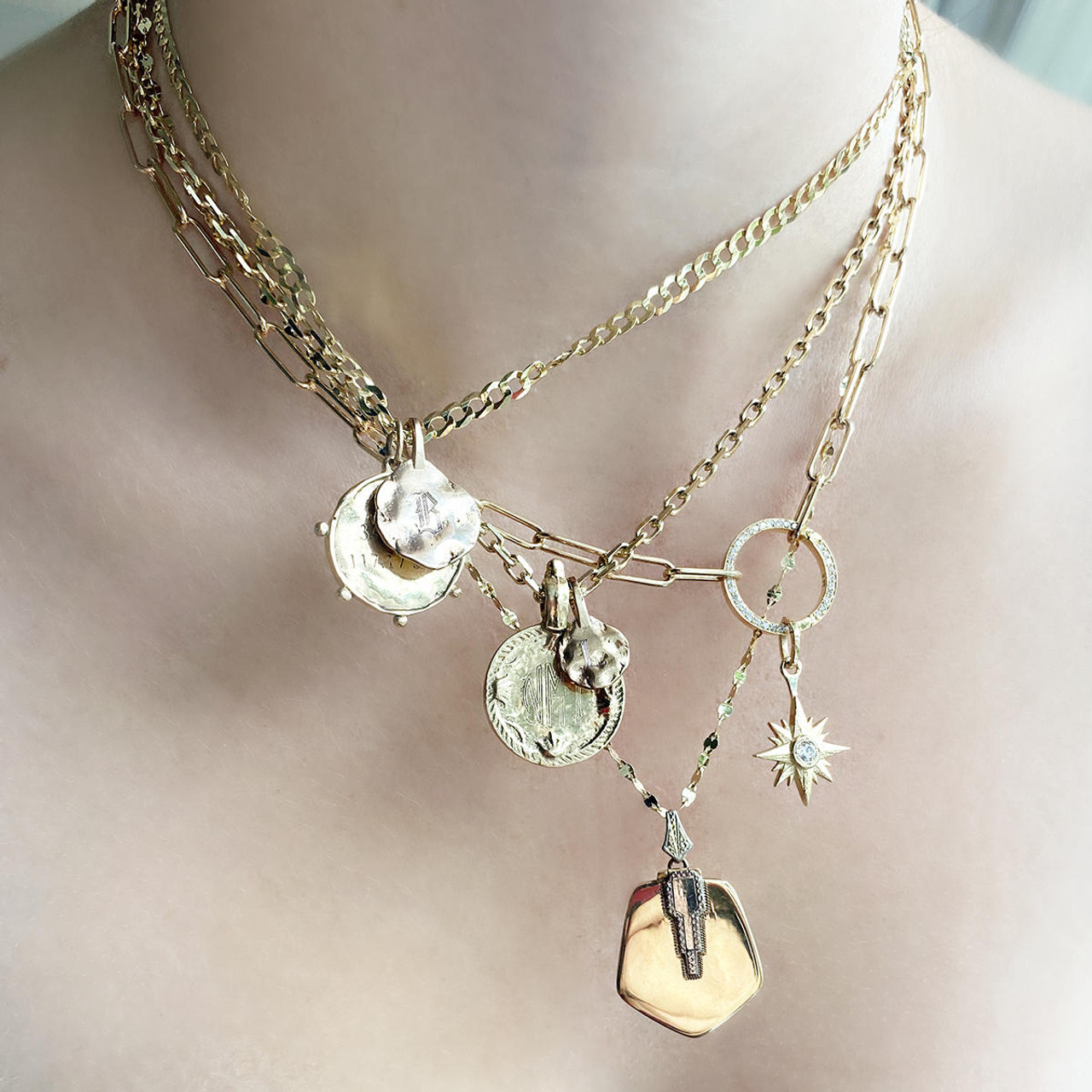 Rose Gold Family Birthstone Charm Necklace – JOY by Corrine Smith