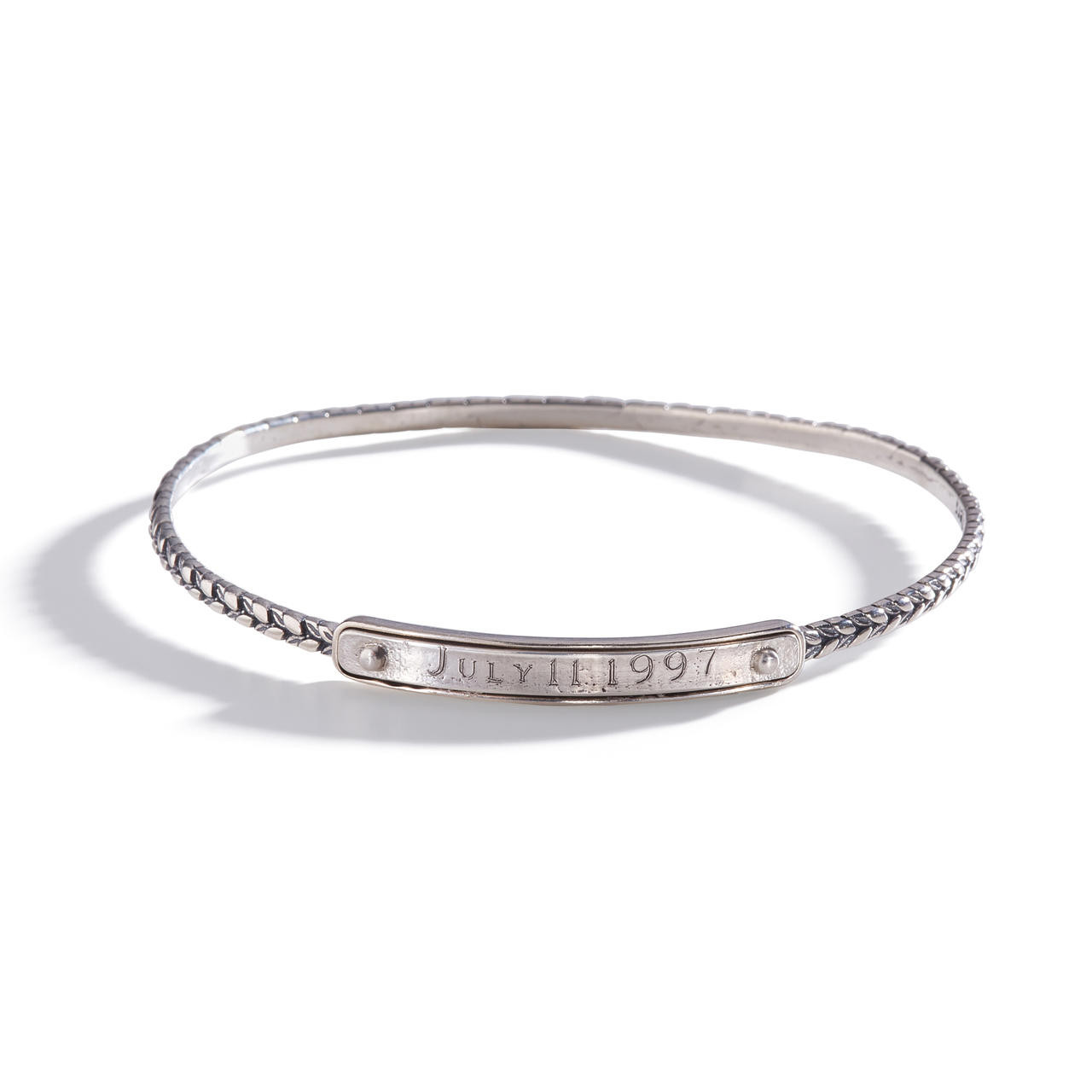 Reeded Sterling Silver C-Band Bracelet