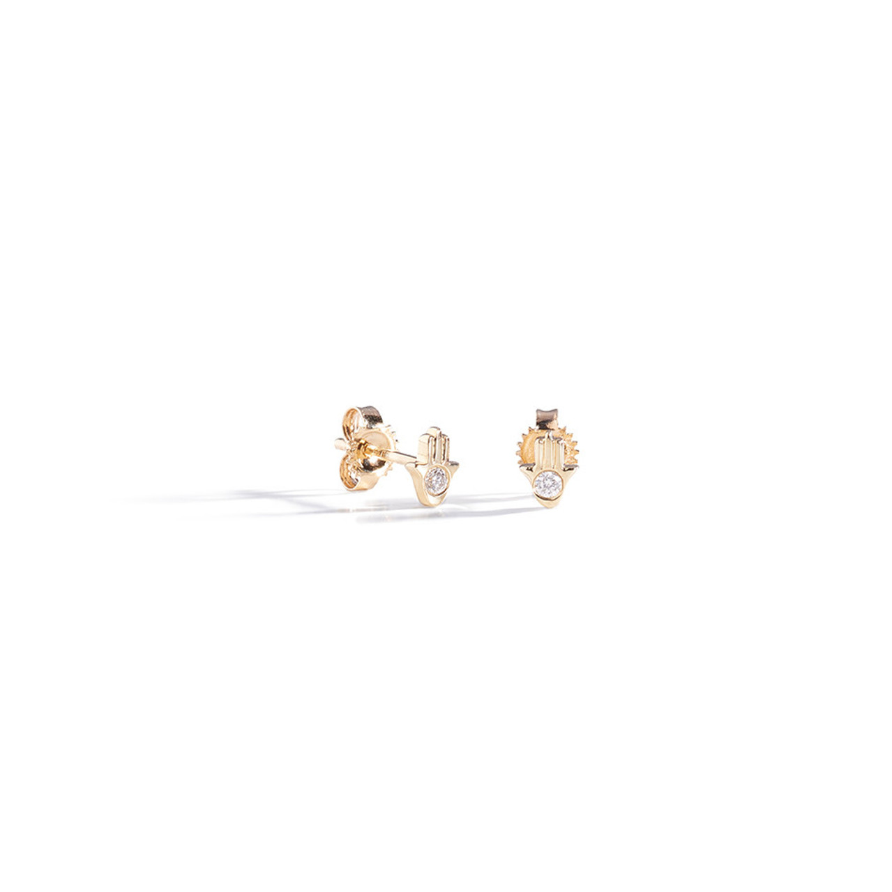 Small Stud Earrings Gold Plated Crown Gemstone Earrings With Round Pearl  Stone | eBay