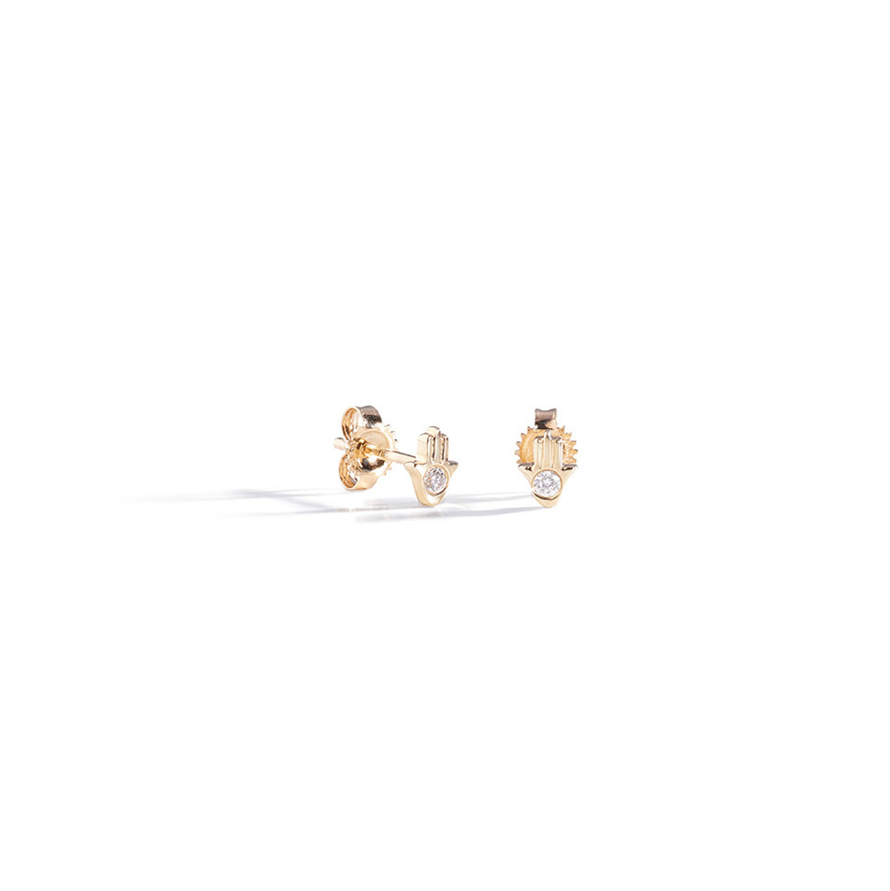 Mini Medallion Earring Studs in Yellow, Rose or White Gold