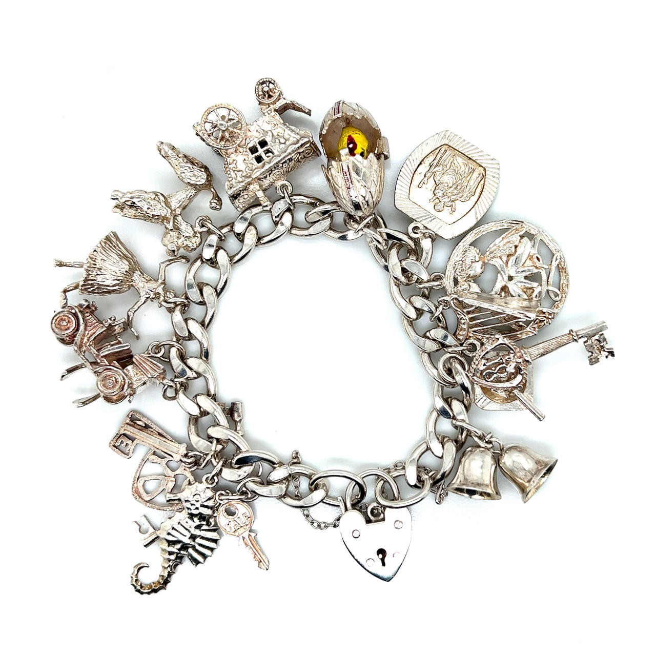 Vintage Charm Bracelet Sterling Silver