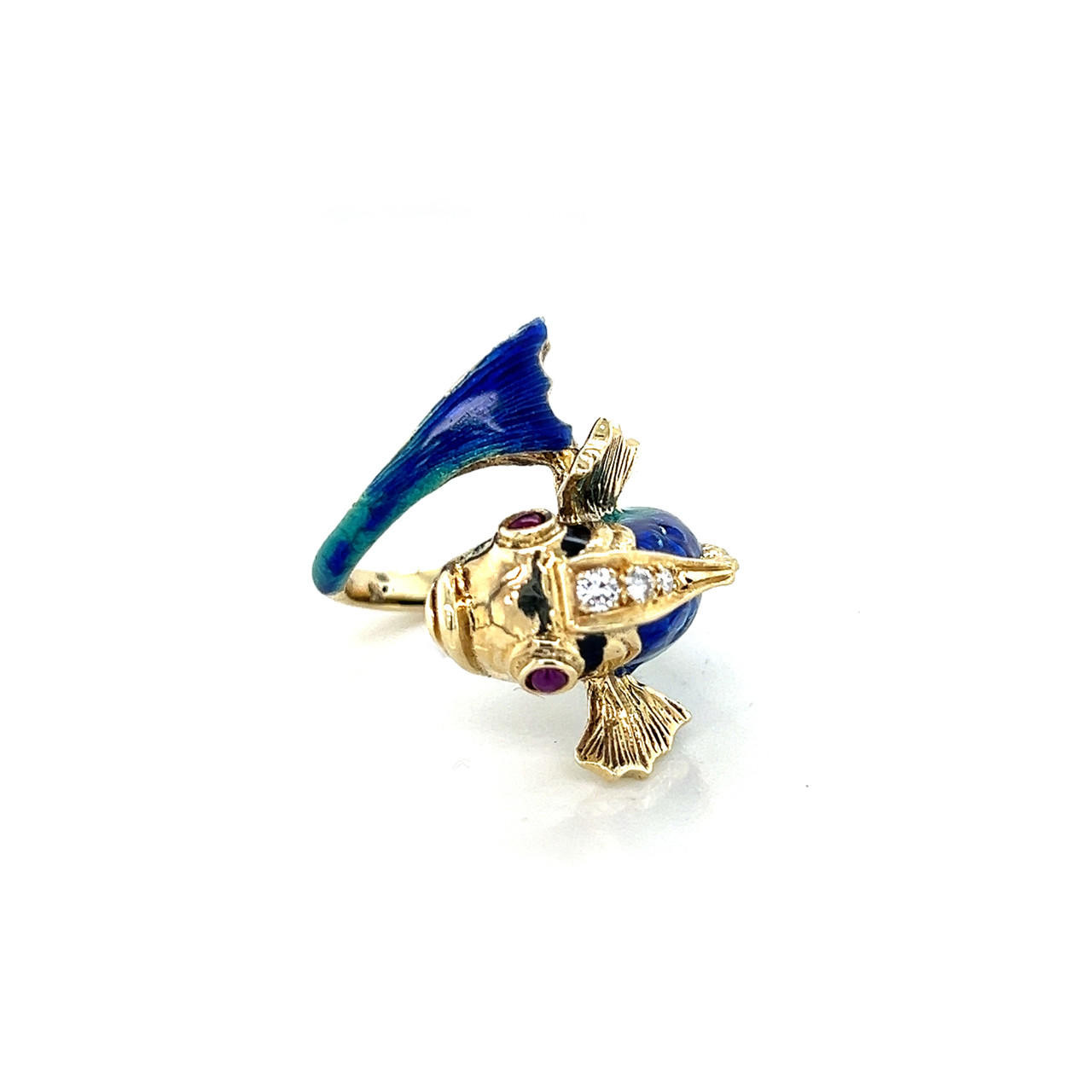 three sisters jewelry design vintage enamel koi fish ring 52221.1701243859