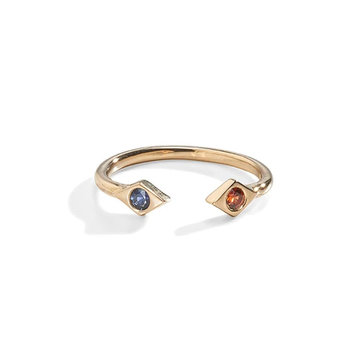 Three Sisters Jewelry Design Gold Ankara Protective Birthstone Ring 