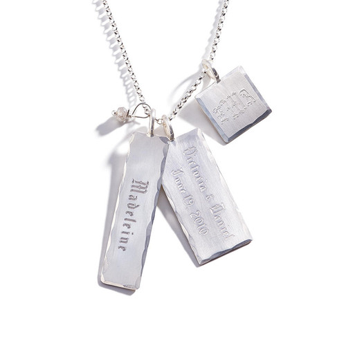 Name Charm Necklace Celebrity Mom Jewelry