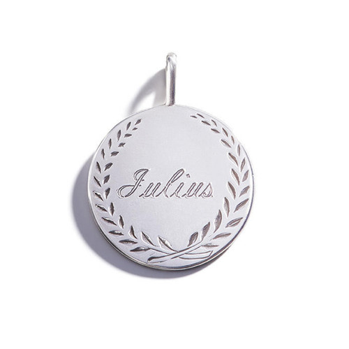 Silver Laurel Leaf Personalized Charm