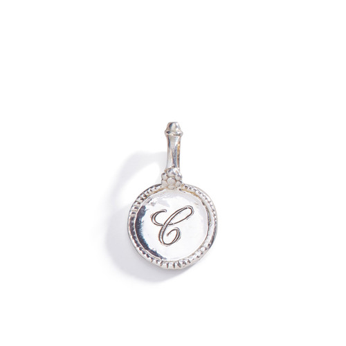Small Silver Personalized Coin Charm Initial