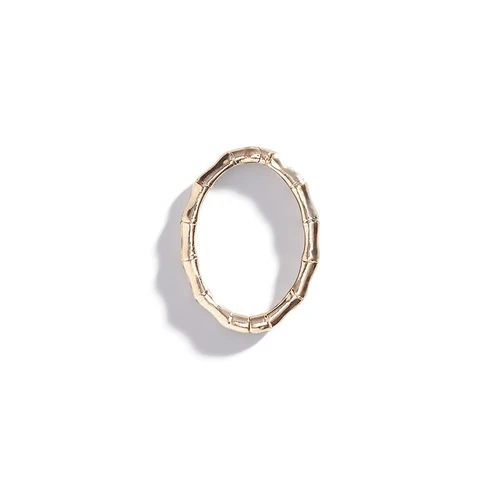 three sisters jewelry design Bamboo Oval Gold Chain and Charm Connector
