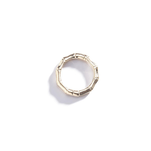 Three Sisters Jewelry Design Gold Bamboo Circle Charm Lock 