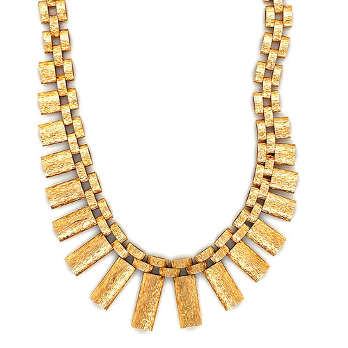 three sisters jewelry design Art Deco Gold Collar