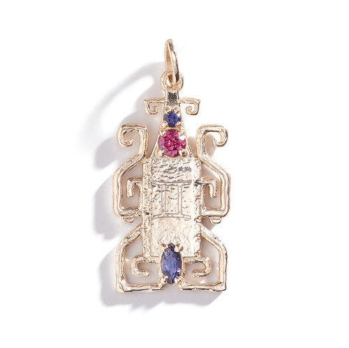 Gold Jeweled Temple Personalized Charm