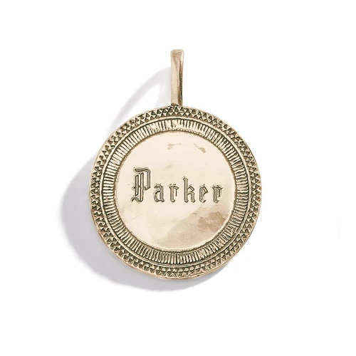 Three Sisters Jewelry Design Gold Reeded Edge Token Personalized Charm 