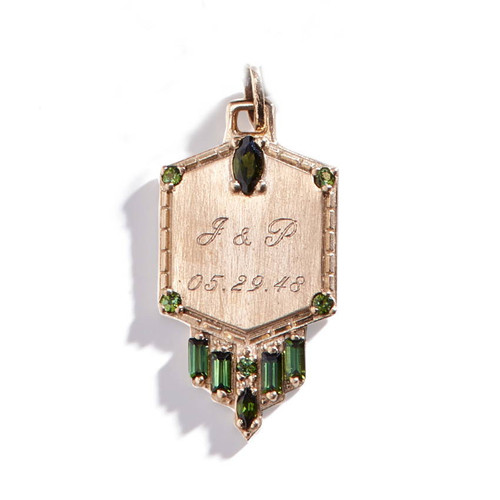 Three Sisters Jewelry Design Assemblage Green Tourmaline Personalized Charm 