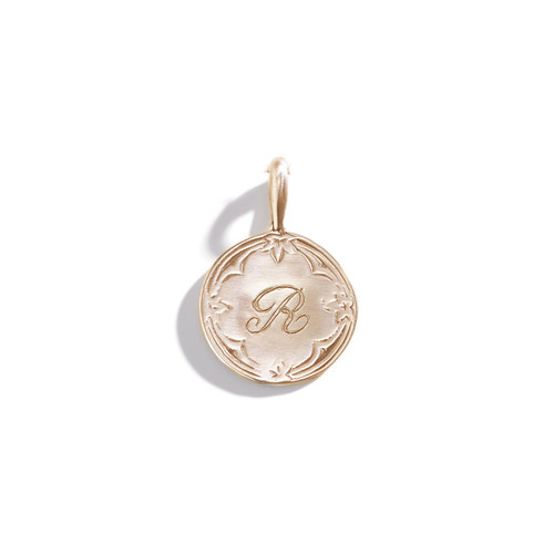 Three Sisters Jewelry Design Gold Lula - Vintage Edged Initial Charm 