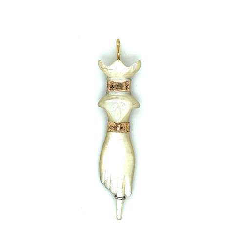 Three Sisters Jewelry Design Vintage Victorian Mother of Pearl Hand Charm 