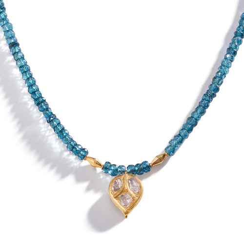 Three Sisters Jewelry Design Georgette Blue and Gold Icycle Strand 