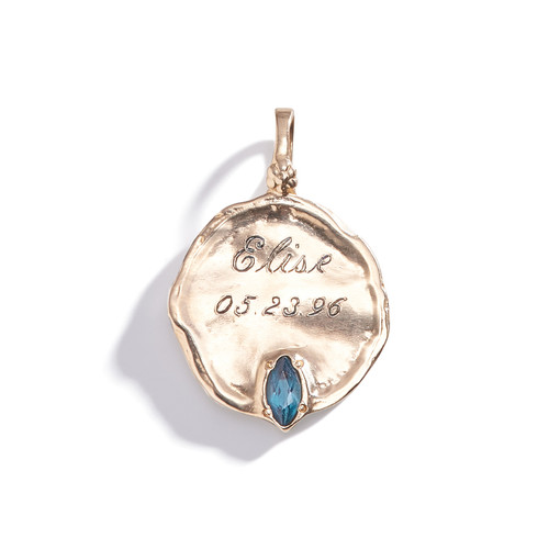 Gold Personalized Birthstone Coin Charm