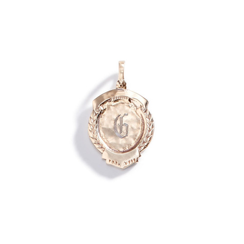 Three Sisters Jewelry Design Gold Genevieve French Medal Charm 