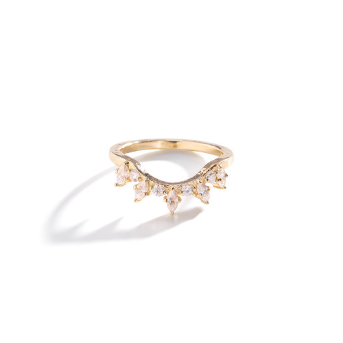 Three Sisters Jewelry Design Marquise diamond stacking ring set in gold