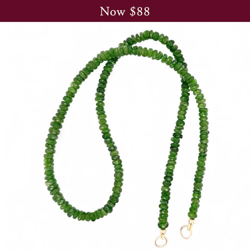 Chrome Diopside Stone Strand with Open Ends