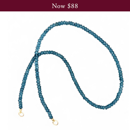 Three Sisters Jewelry Design London Blue Topaz Stone Strand with Open Ends 
