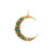 Three Sisters Jewelry Design Vintage Gold Turquoise Crescent Moon Charm 