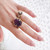 Three Sisters Jewelry Design 1960s Amethyst Cocktail Ring 