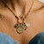 Gold Initial Charm with French Motif