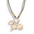 Black and gold braided cord necklace styled with a collection of personalized gold charms and diamond accents.
