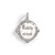 Vintage-inspired personalized silver French medallion charm.