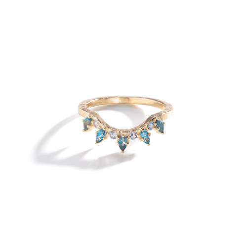 Stacking Ring with Blue Stone | Merelle Marquise Ocean Stone Ring