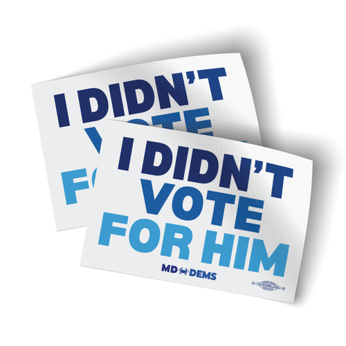 I Didn't Vote For Him - Blue (4" x 2.75" Vinyl Sticker -- Pack of Two!) I Didn't Vote For Him - Blue (4" x 2.75" Vinyl Sticker -- Pack of Two!)