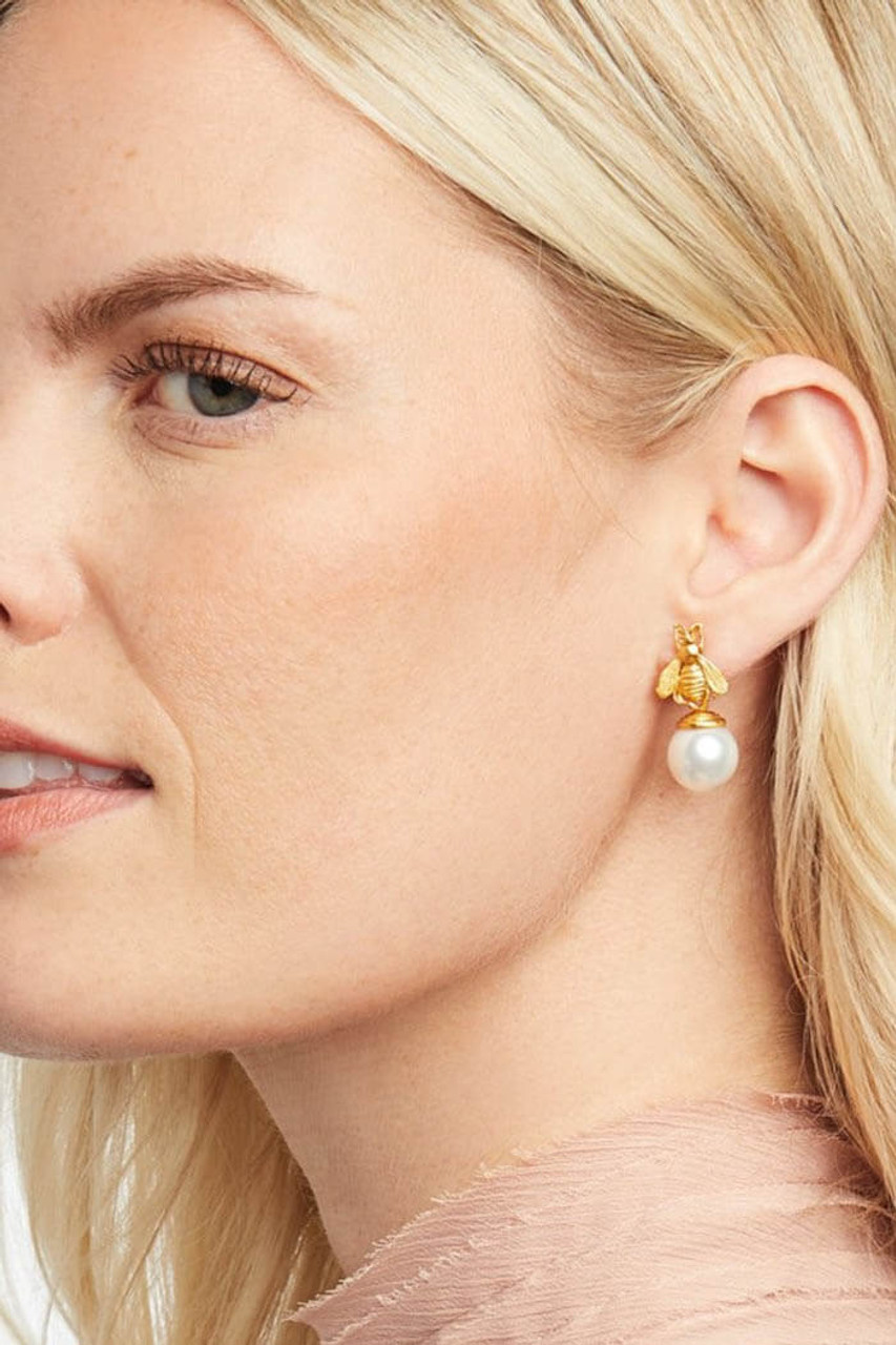 Bee Pearl Drop Earrings | Julie Vos