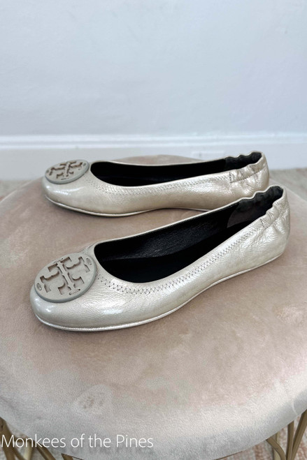 Tory Burch Minnie Travel Ballet Pebble Grey 