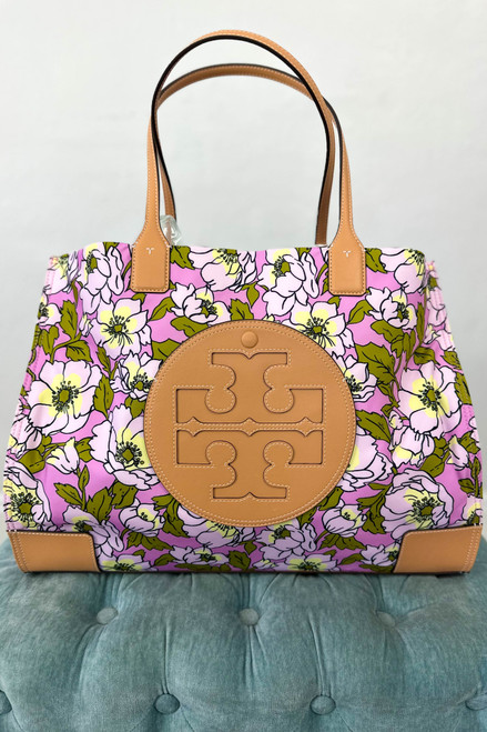 Tory Burch Ella Nylon Floral Tote - Aster Pink Floral