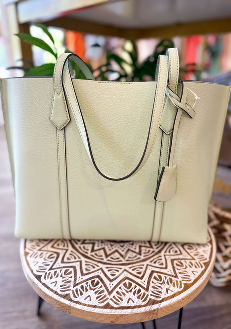 Tory Burch Meadow Mist Calf Leather Mini Perry Tote Bag