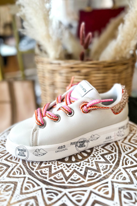 Premiata White Hot Pink Lace