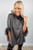 Poncho Faux Suede Grey Charcoal