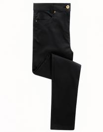 Tryck på Chinos Stretch Dam — Black (ca. Pantone Black C)