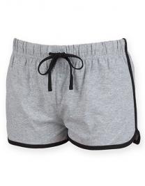 Tryck på Retro Dam Shorts — Heather Grey/Black