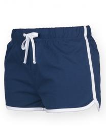 Tryck på Retro Dam Shorts — Navy/White