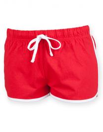 Tryck på Retro Dam Shorts — Red/White