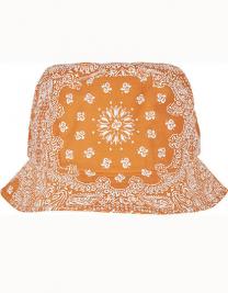 Tryck på Bandana Bucekt Hat — Orange/White