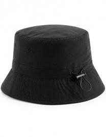 Tryck på Bucket Hat Återvunnen Polyester — Black